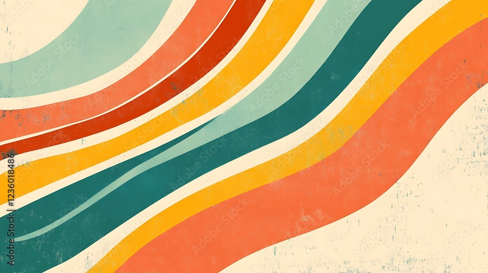 Obraz premium Retro abstract wavy lines background (2)