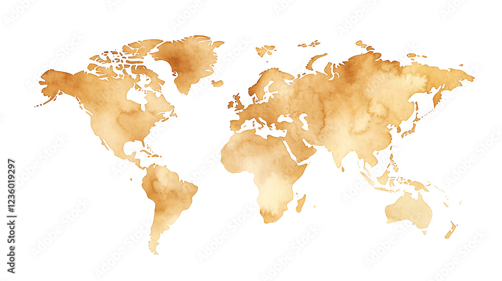 Obraz premium World map backgrounds old topography isolated on white and transparent background.