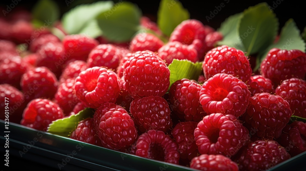 Juicy appetizing red raspberries on a dark background. Ripe fresh healthy berry. The topic of proper nutrition. Juicy appetizing red raspberries on a dark background. Ripe fresh healthy berry. The topic of proper nutrition.