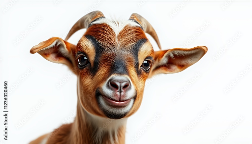 Fototapeta premium Adorable Baby Goat Portrait: A Delightful Close-Up