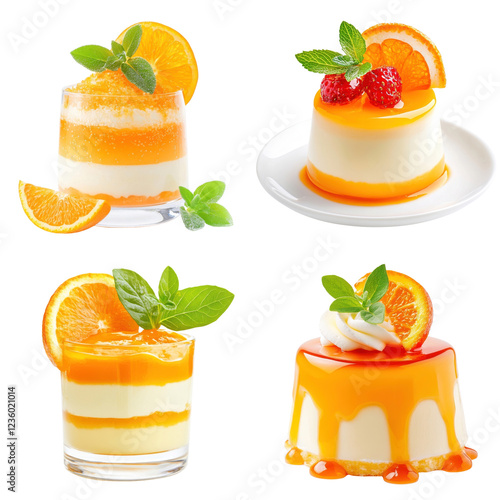 Wallpaper Mural Orange panna cotta isolated on white background Collection Png. Torontodigital.ca