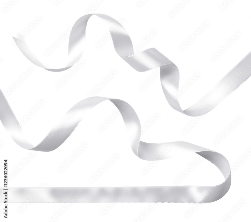 white satin ribbon isolated 