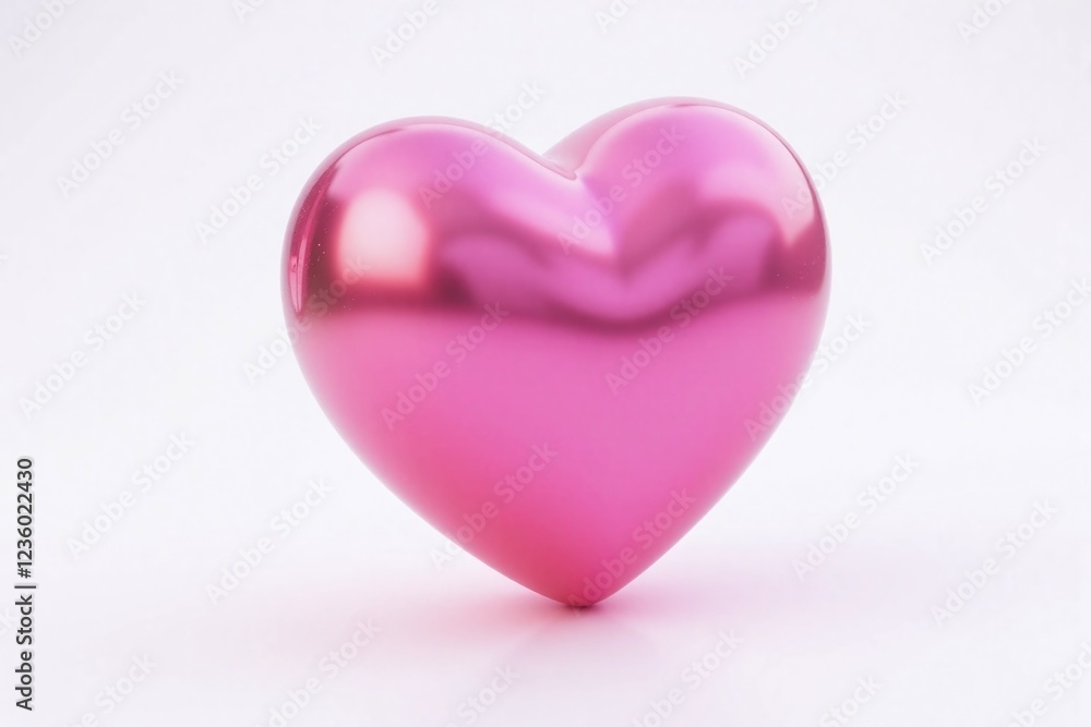 heart shaped object with glossy surface bright pink color heart shaped object with glossy surface bright pink color