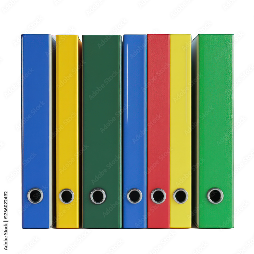 Office binders, folders isolated on transparent background Office binders, folders isolated on transparent background