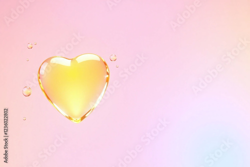 Wallpaper Mural heart shaped glass or crystal object with water droplets on gradient Torontodigital.ca