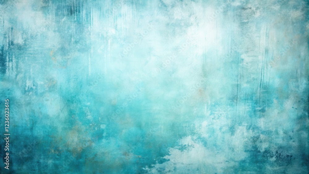 Fototapeta premium Abstract Teal and White Textured Background with Distressed Finish