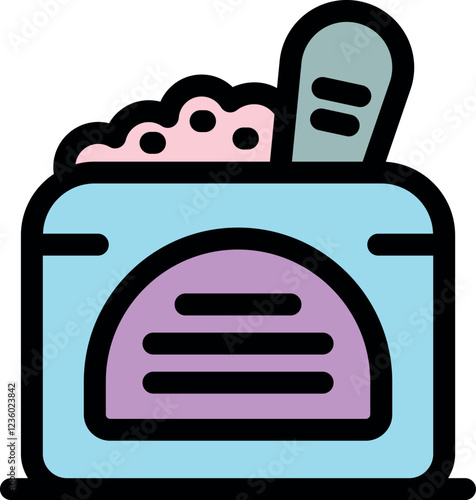 Open box of washing powder with measuring scoop inside, symbolizing laundry, cleaning products, and household chores