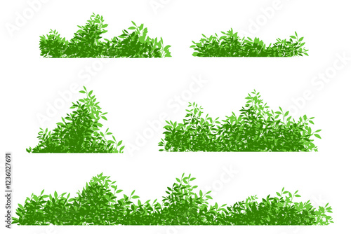 bushes background, bush vector set