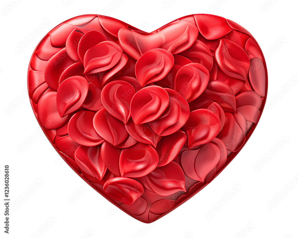 Obraz premium red heart made of petals
