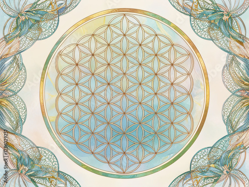 The Flower of Life pattern symbolizes spiritual enlightenment.