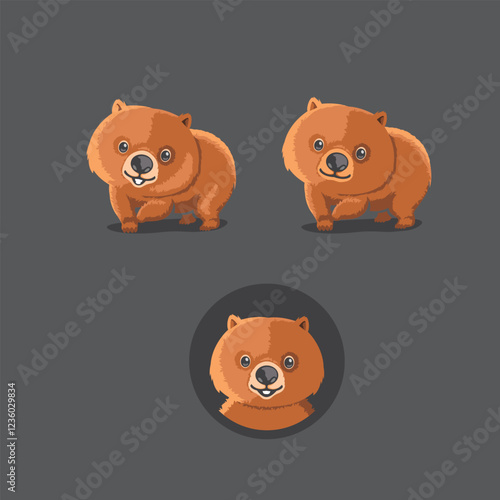 Wombat character logo