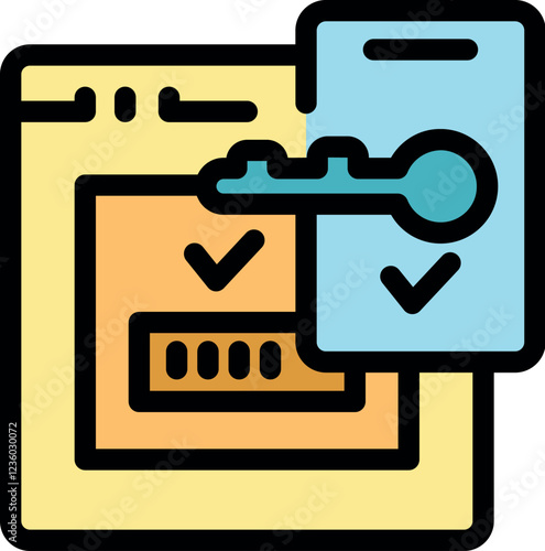 Website login process ensuring security with two factor authentication involving password and key, enhancing data protection