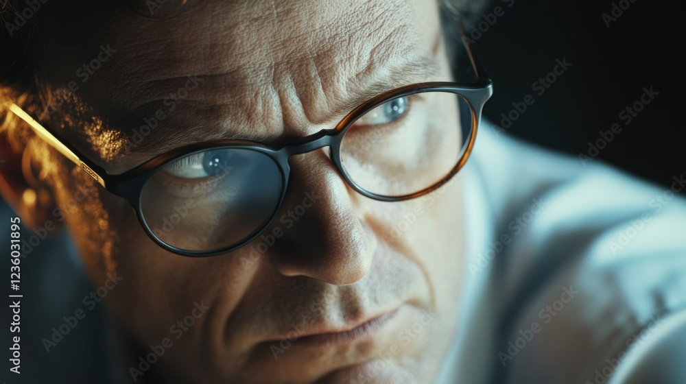 Intense Stare - A Man with a Suspenseful Gaze Intense Stare - A Man with a Suspenseful Gaze