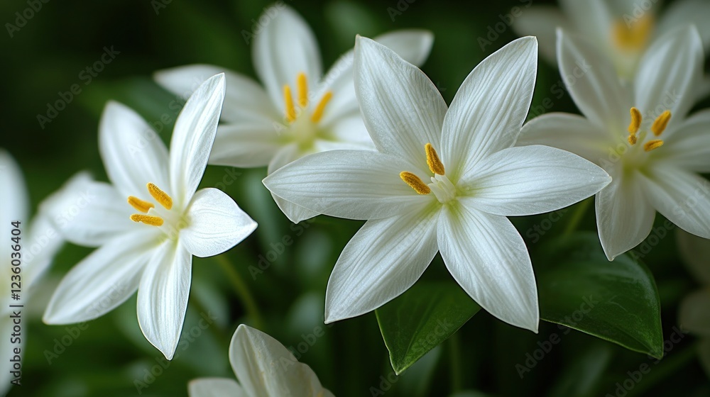 White flowers bloom, close-up, garden, dark background, greeting card White flowers bloom, close-up, garden, dark background, greeting card