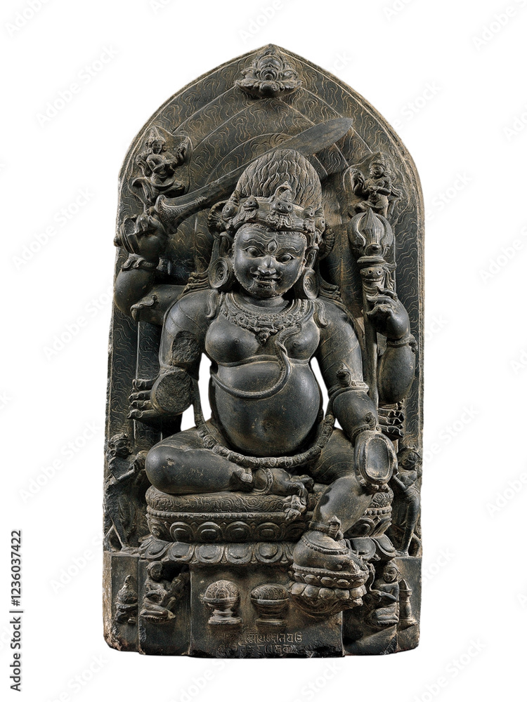 Ancient Mahakala Deity Sculpture From 11th-12th Century Bihar, India Ancient Mahakala Deity Sculpture From 11th-12th Century Bihar, India