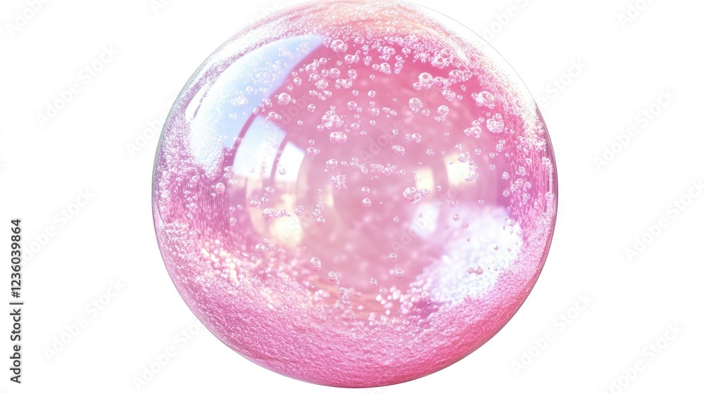 Shiny pink bubble isolated Shiny pink bubble isolated