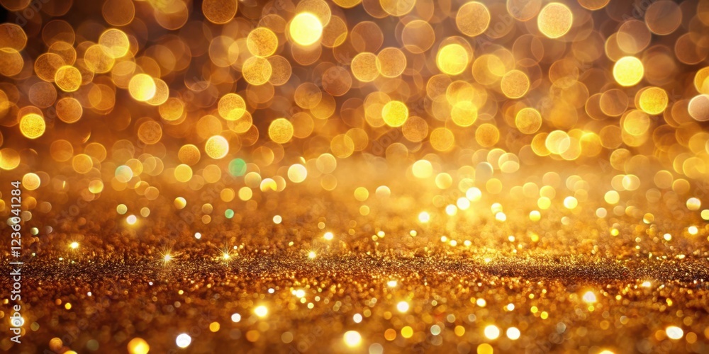Sparkling Golden Bokeh and Glitter Background with a Warm and Festive Glow Sparkling Golden Bokeh and Glitter Background with a Warm and Festive Glow
