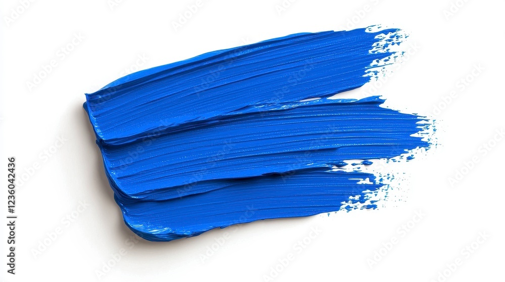 Fototapeta premium Abstract Blue Paint Stroke on White Background