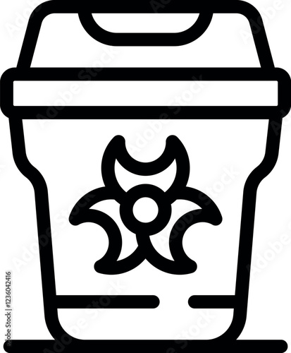 Biohazard medical waste container ensuring safe disposal of contaminated materials in healthcare settings