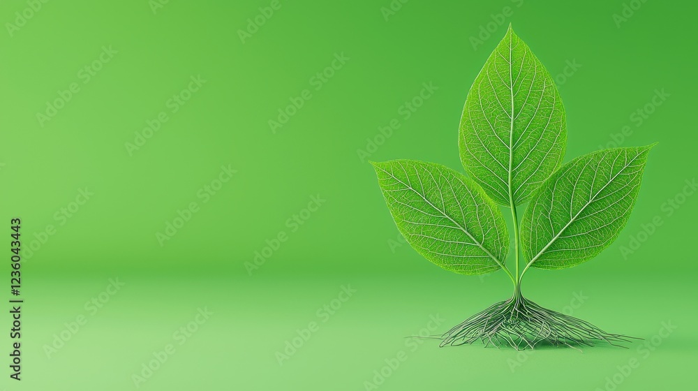 Abstract Green Plant Seedling 3d Render Abstract Green Plant Seedling 3d Render