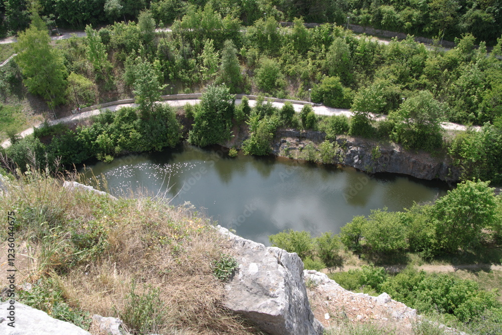 Kadzielnia Kielce, old disused quarries. Views from the top of the city and surroundings. Kadzielnia Kielce, old disused quarries. Views from the top of the city and surroundings.