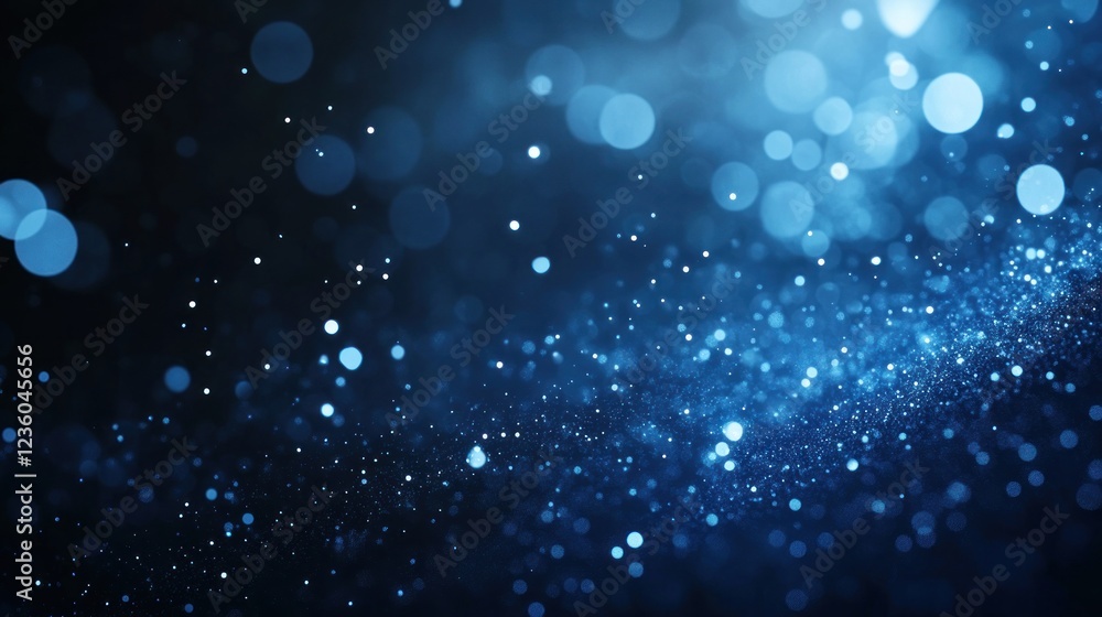 Blue glitter bokeh background, sparkling dust, dark backdrop, website design Blue glitter bokeh background, sparkling dust, dark backdrop, website design