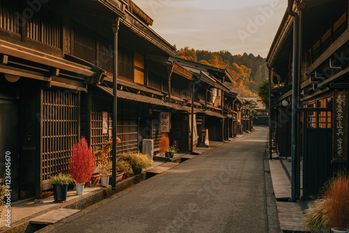 Sanmachi Suji street in Takayama, Japan photo