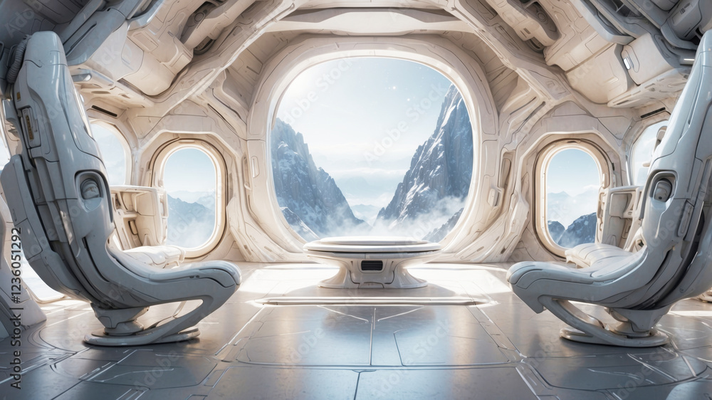 Futuristic spaceship interior Futuristic spaceship interior