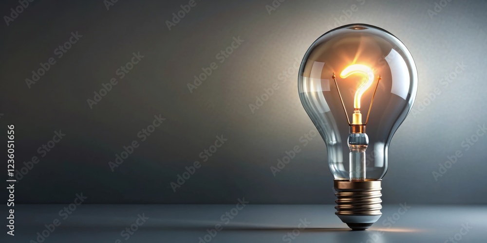 The Glowing Question Mark Inside a Light Bulb Represents the Unanswered Curiosity and Search for Knowledge The Glowing Question Mark Inside a Light Bulb Represents the Unanswered Curiosity and Search for Knowledge
