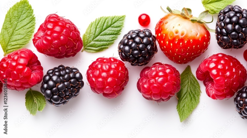 Sweet Blackberry on White Isolated Background. Generative AI Sweet Blackberry on White Isolated Background. Generative AI