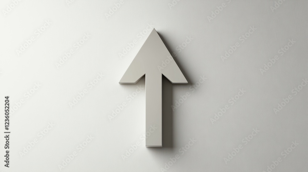 Upward-pointing arrow, white background, growth concept, website design element Upward-pointing arrow, white background, growth concept, website design element