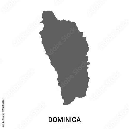 Dominica map Dominica map on white background