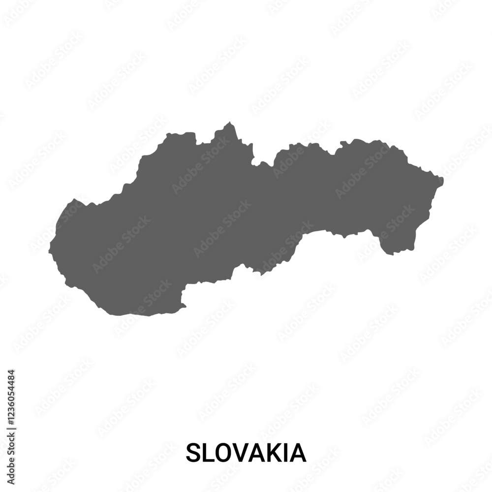 Silhouette of a Slovakia Country land Map, Slovakia map with black outline Silhouette of a Slovakia Country land Map, Slovakia map with black outline