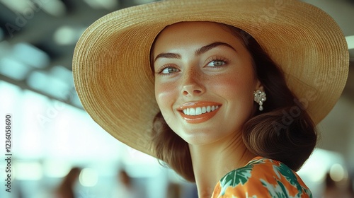 Vintage Fashion, Female Subject with Smile photo