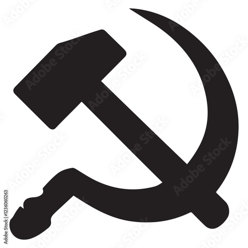 Hammer And Sickle Silhouette vector illustration, Silhouette Vector Illustration