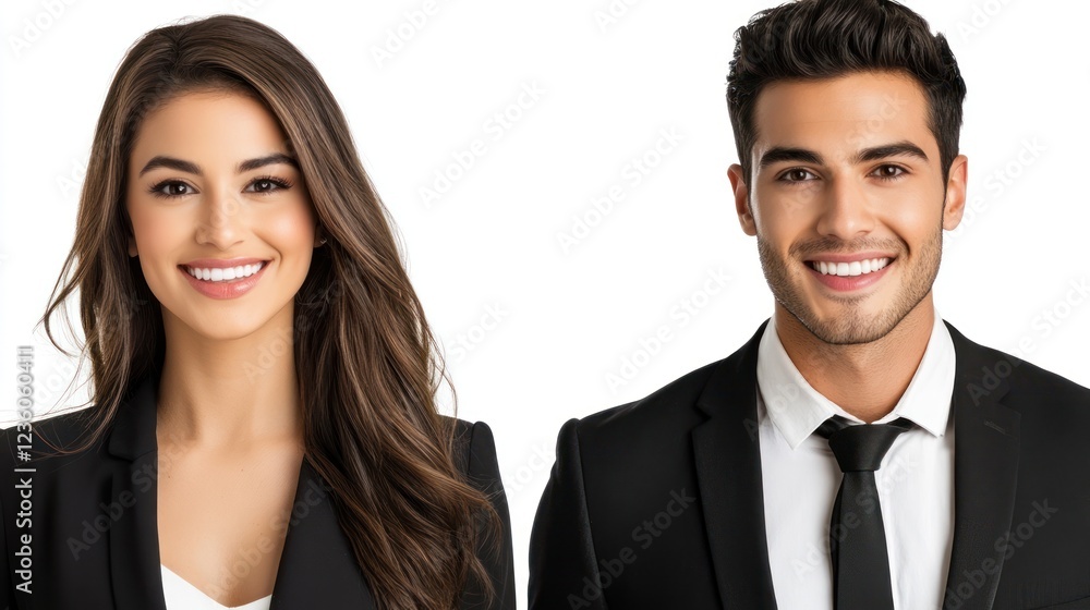 Smiling business professionals portrait, studio shot, white background, corporate headshot Smiling business professionals portrait, studio shot, white background, corporate headshot