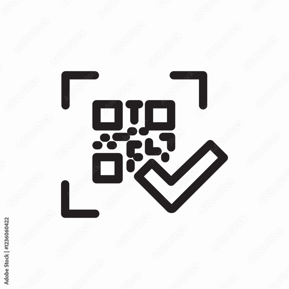 QR code check verify icon vector sign QR code check verify icon vector sign