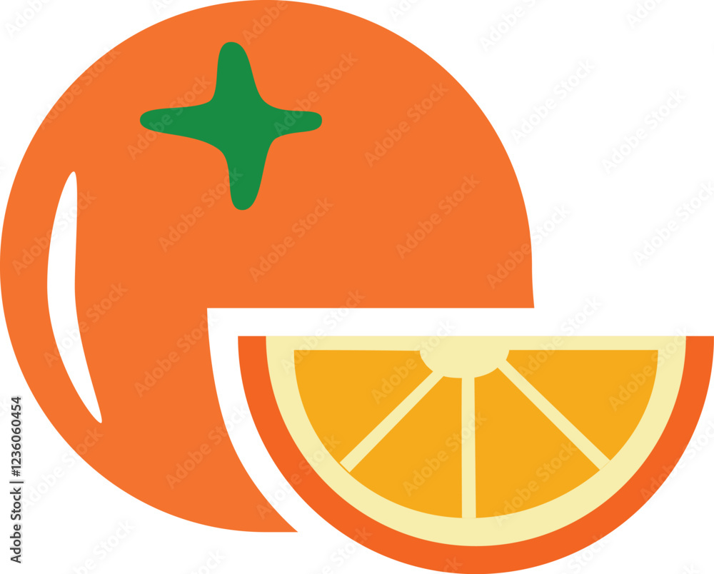 Orange. Illustration of orange fruit with isolated cartoon style on white. Summer fruits for a healthy and natural life. Vector illustration Orange. Illustration of orange fruit with isolated cartoon style on white. Summer fruits for a healthy and natural life. Vector illustration