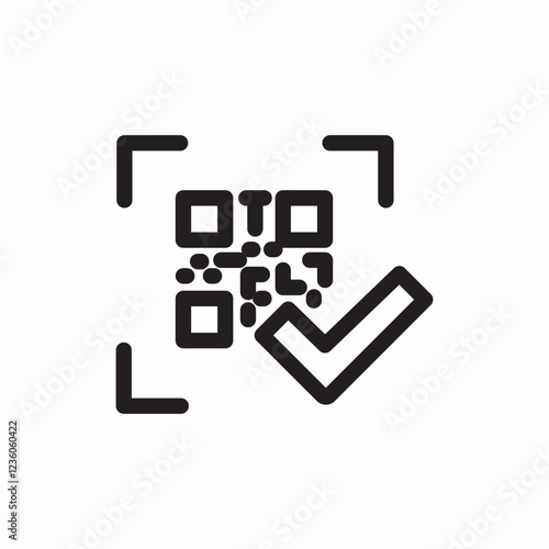QR code check verify icon vector sign