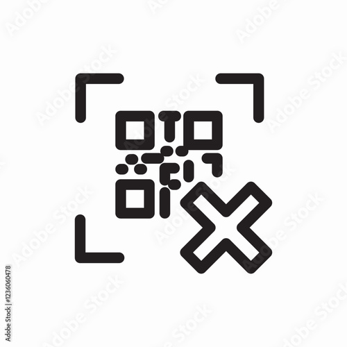 QR code delete remove icon vector sign