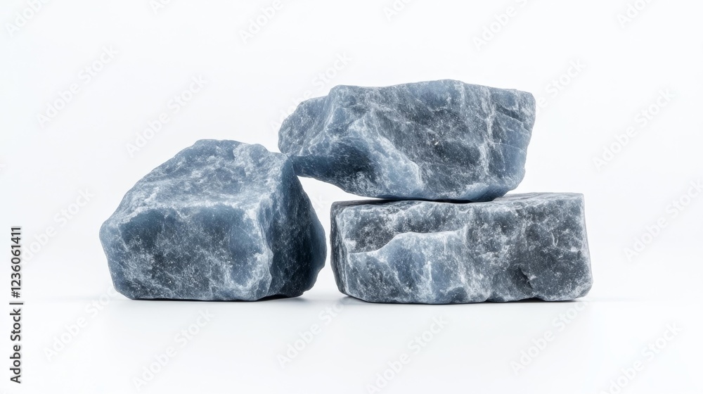 Aquamarine stones isolated on white background. Generative AI Aquamarine stones isolated on white background. Generative AI