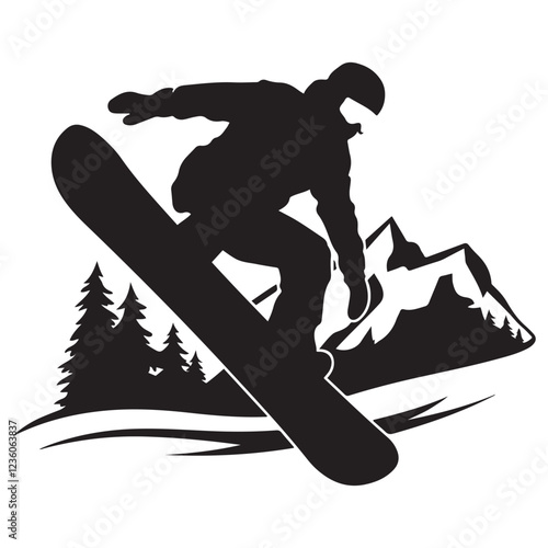 Snowboard Silhouette vector illustration