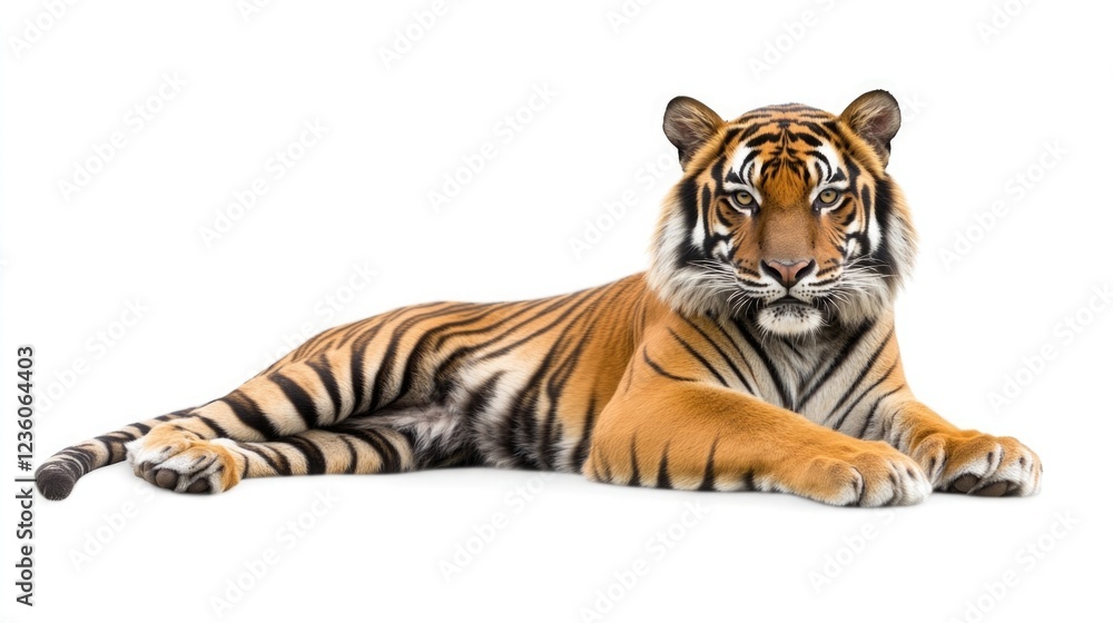 Obraz premium Sumatran Tiger Illustration: Sumatran tiger isolated on transparent background,