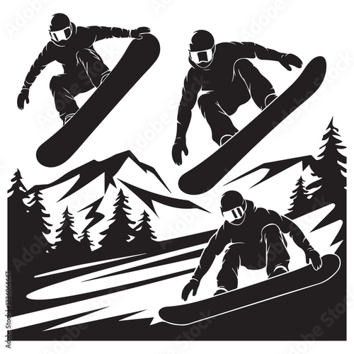 Snowboard Silhouette vector illustration