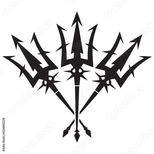 Trident Silhouette vector illustration