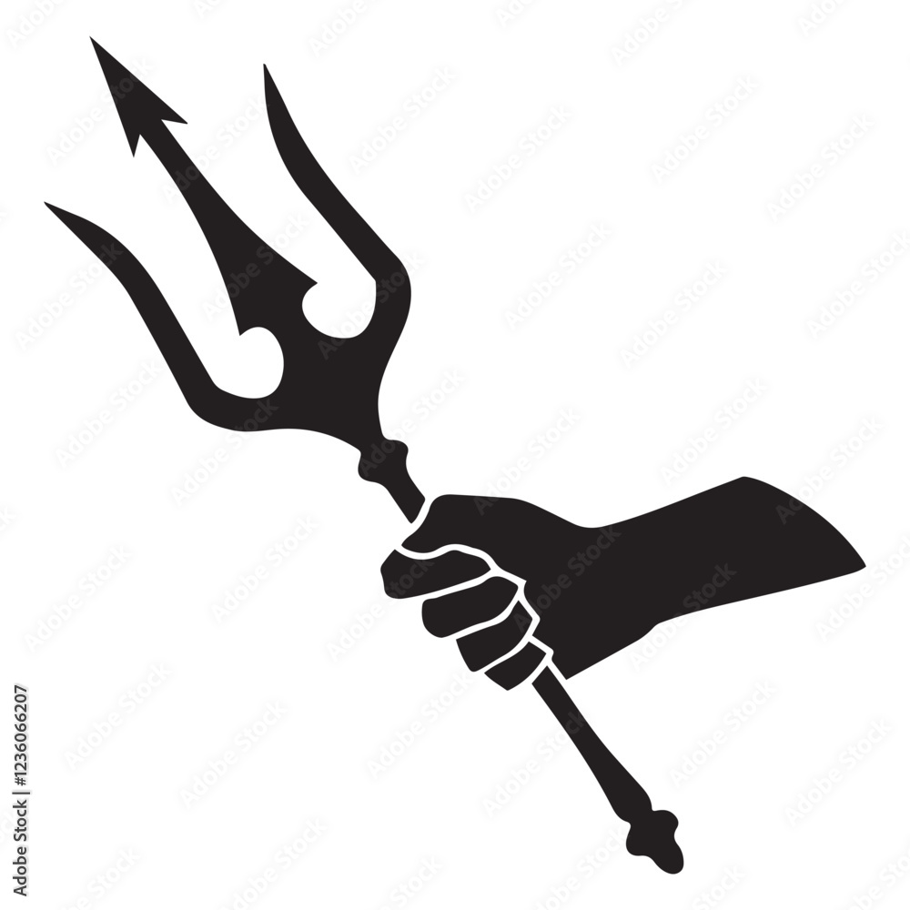 Trident Silhouette vector illustration Trident Silhouette vector illustration