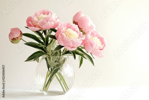 Wallpaper Mural A decorative vase filled with pink flowers sits on a table, perfect for home decor or event use Torontodigital.ca