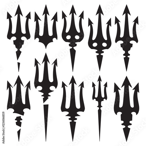 Trident Silhouette vector illustration