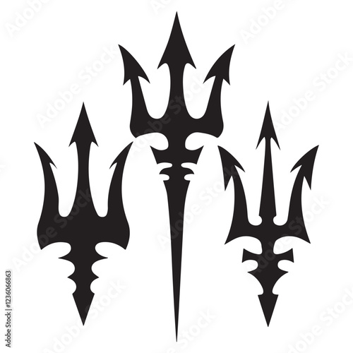 Trident Silhouette vector illustration