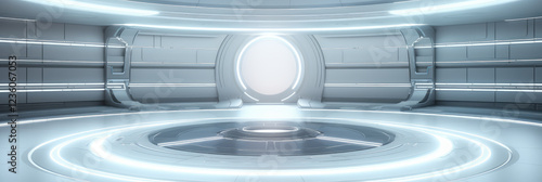Futuristic Sci-Fi Spaceship Interior Corridor